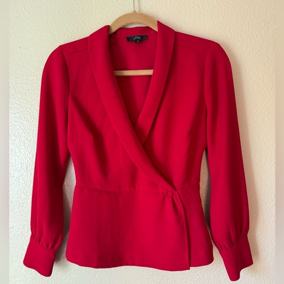 J. Crew Tops - J. CREW Drapey Faux Wrap Top